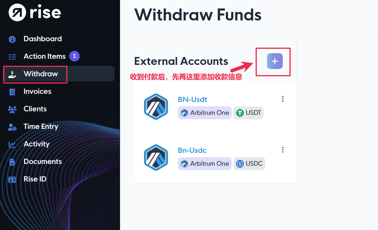 Rise 出金教程